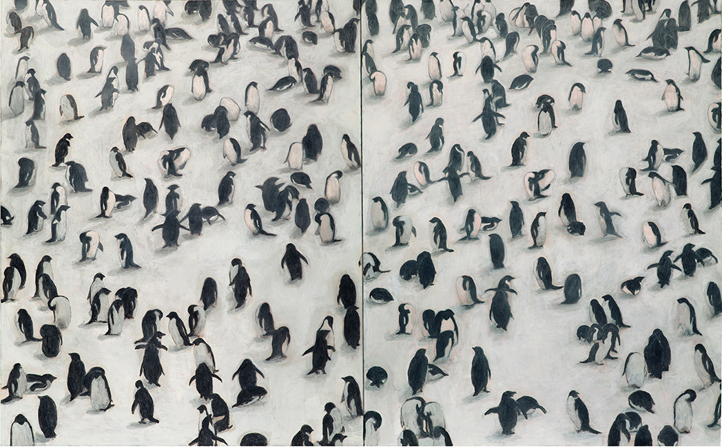 KRÓTKI SEN, 1993, akryl na płótnie, 150 x 240 cm