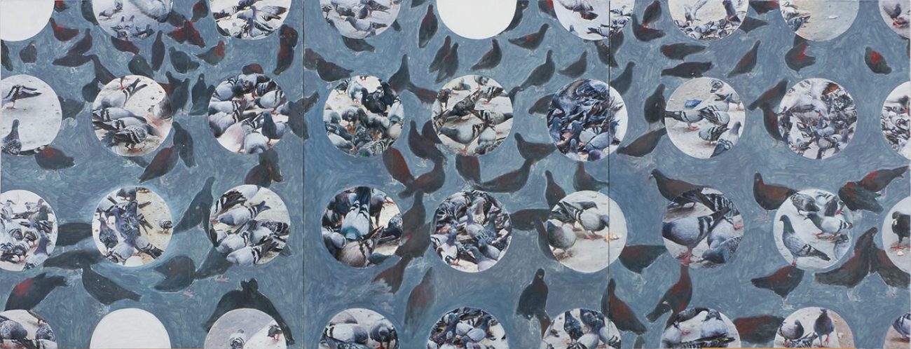 POWIĘKSZENIE, 1993/2013, akryl na płótnie, 110 x 300 cm