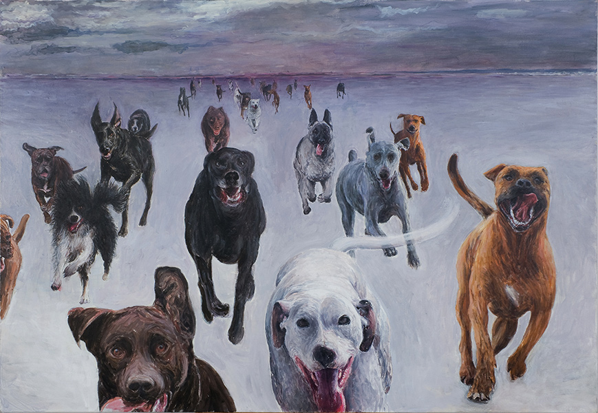 PSY 1, 2010/13, akryl na płótnie, 110 x 160 cm