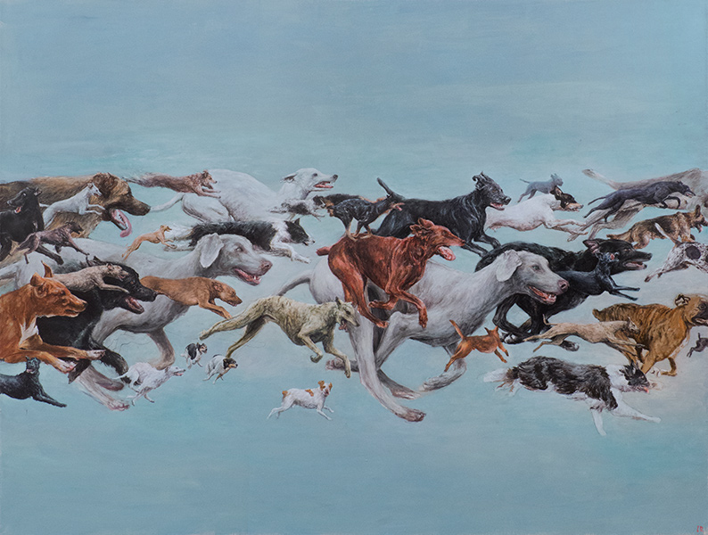 PSY 2, 1999/2018, akryl na płótnie, 130 x 170 cm