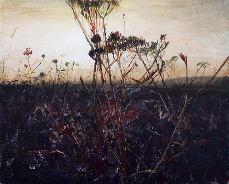 TRAWA 19, 2015, akryl na płótnie, 32,5 x 40 cm