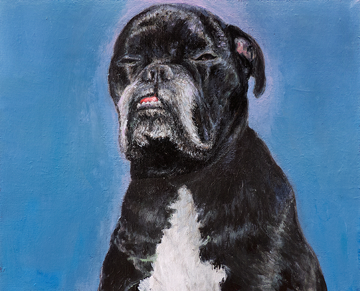 HERMAN, 2018, akryl na płótnie, 32,5 x 40 cm