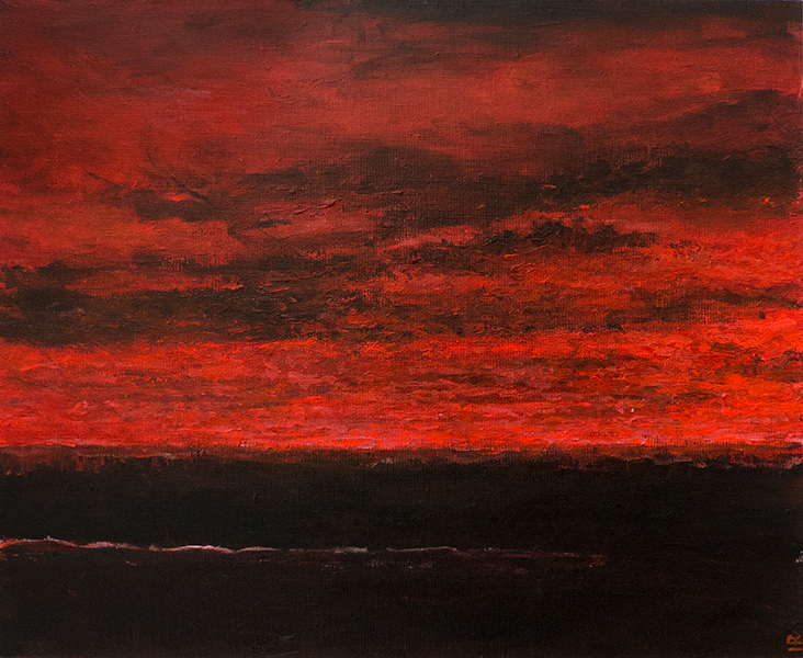 M 6, 2014, akryl na płótnie, 32,5 x 40 cm