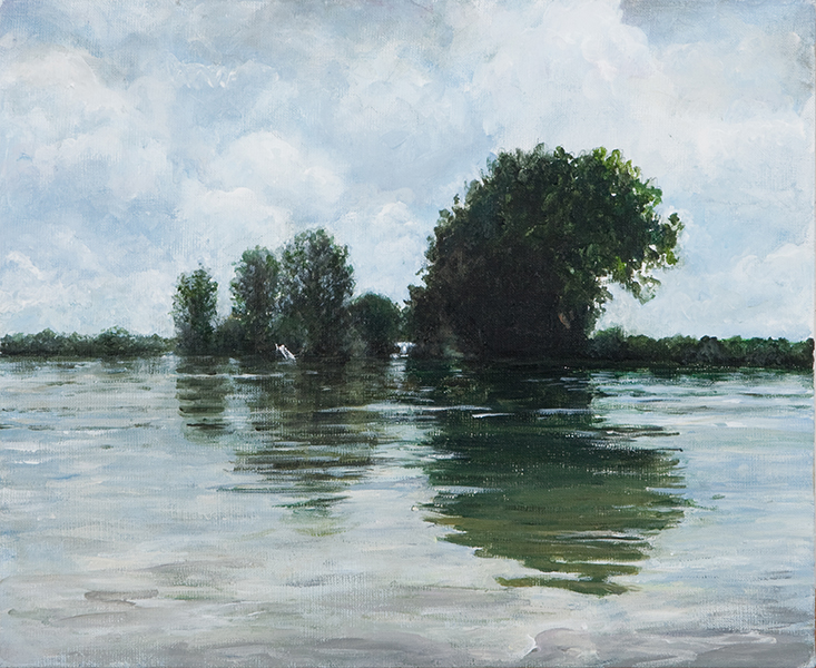 M 5, 2013, akryl na płótnie, 32,5 x 40 cm