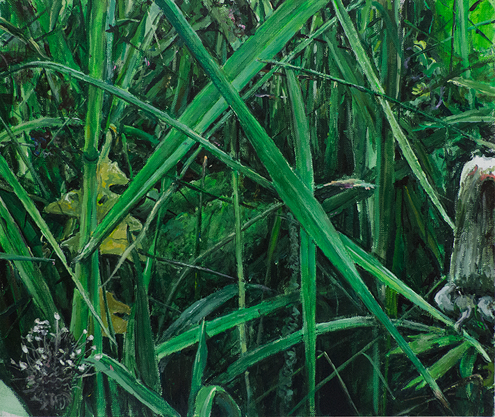 TRAWA 3, 2015, akryl na płótnie, 32,5 x 40 cm