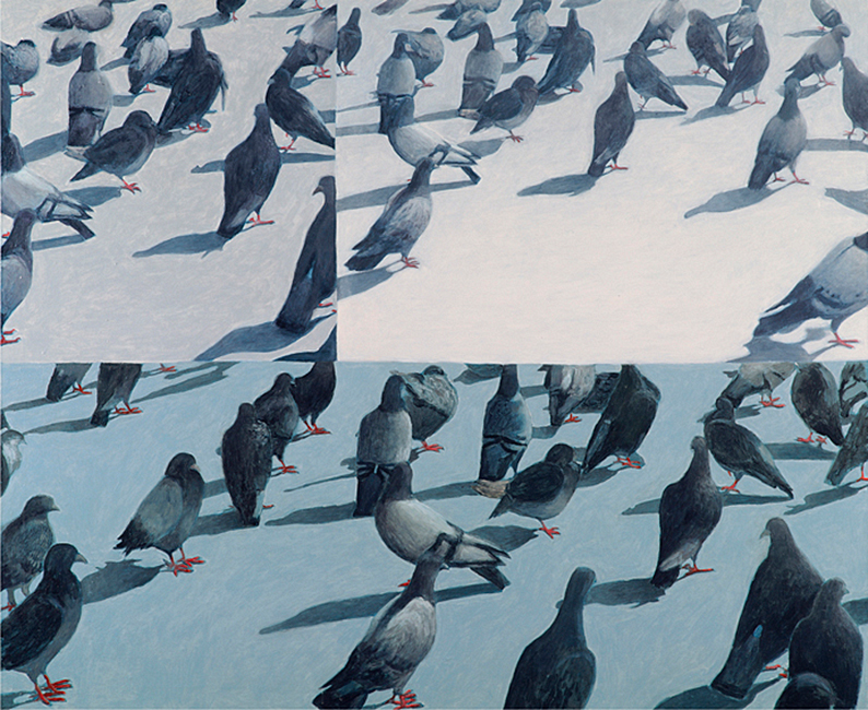 KRÓTKI SEN, 2000, akryl na płótnie, 140 x 170 cm