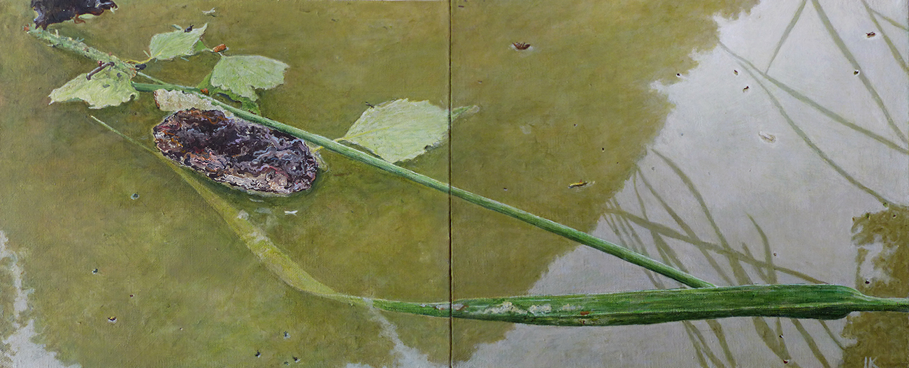 KAŁUŻA 2, 2021, akryl na płótnie, 32,5x80 cm