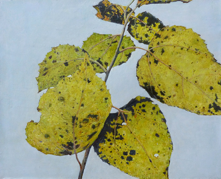 LIŚCIE 2, 2020, akryl na płótnie, 32,5x40 cm