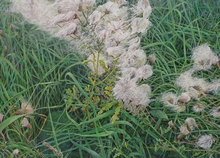 OSTY 1, 2021, akryl na płótnie, 50x70 cm