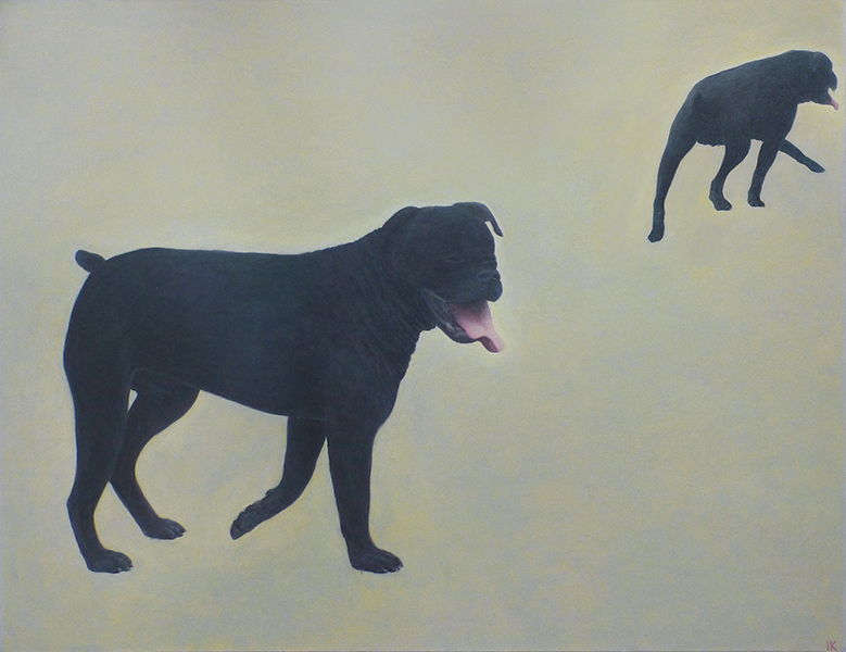 THE BLACK DOG, 1996/2025, acrylic on canvas, 130×170 cm