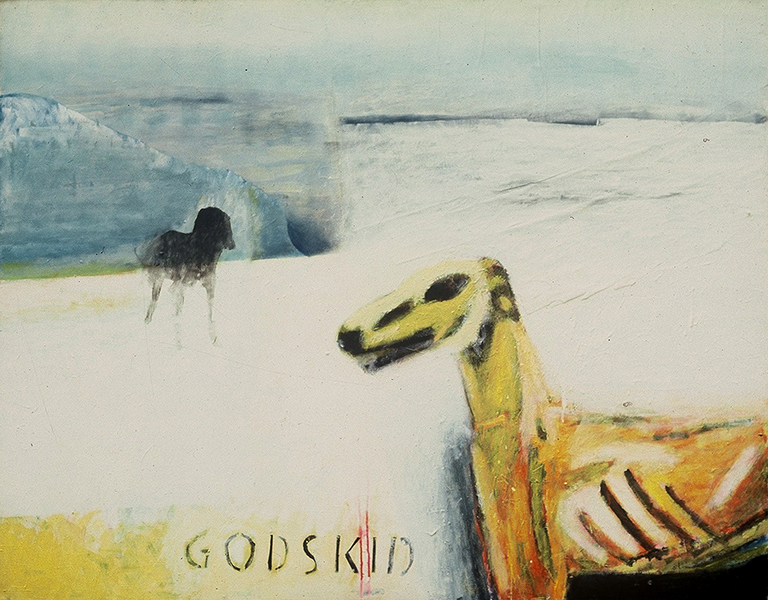 THE GODSKID, 1989, acrylic on canvas, 110×140 cm