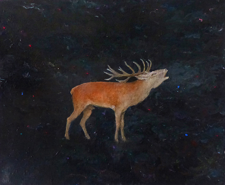 THE DEER 2021, acrylic on canvas, 32,5×40 cm