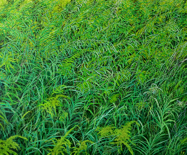 THE GOLDENROD 2, 2023, acrylic on canvas, 100×120 cm