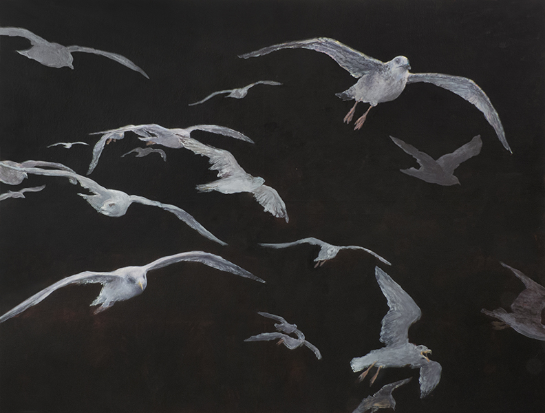 THE SEAGULLS, 1994/2000, acrylic on canvas, 130×170 cm